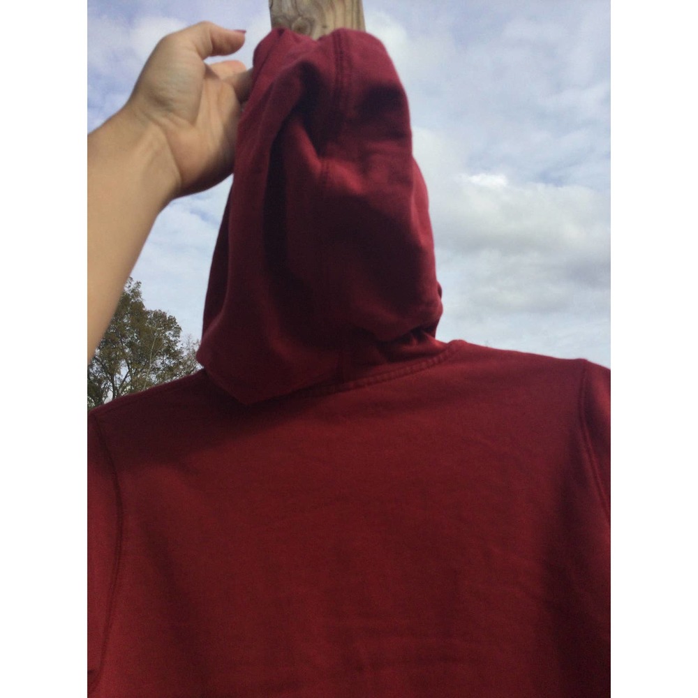 Vintage Lucky Brand womens zip up hoodie sweatshirt M embroidered red Y2K crane - Picture 7 of 12
